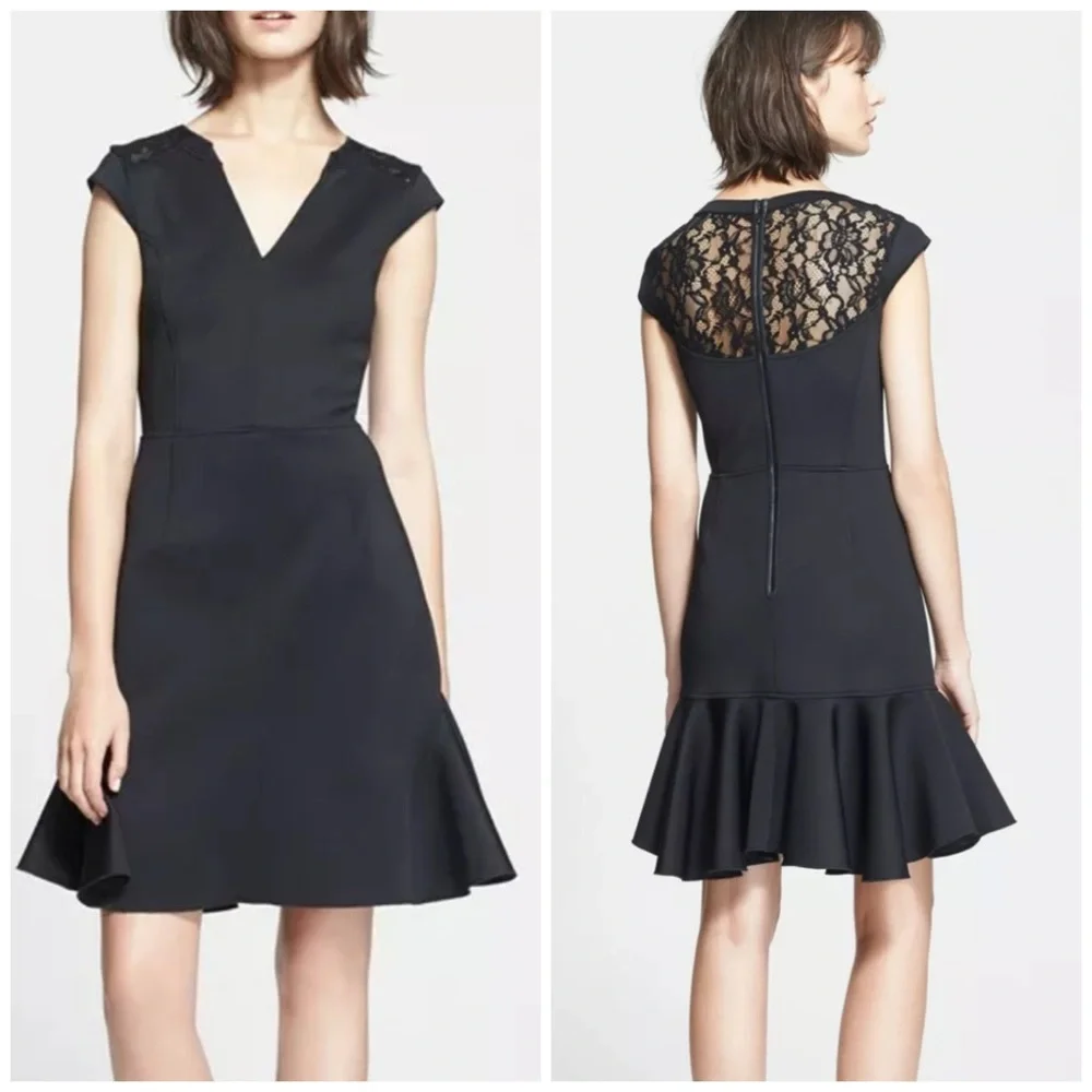 Rebecca Taylor Lace Insert Dress - Size 6 - Picture 2 of 6